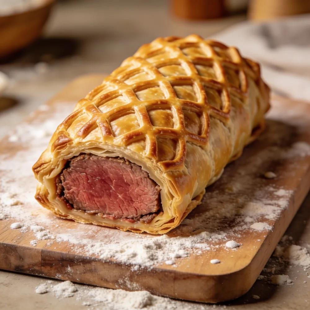 Ready to cook beef Wellington
